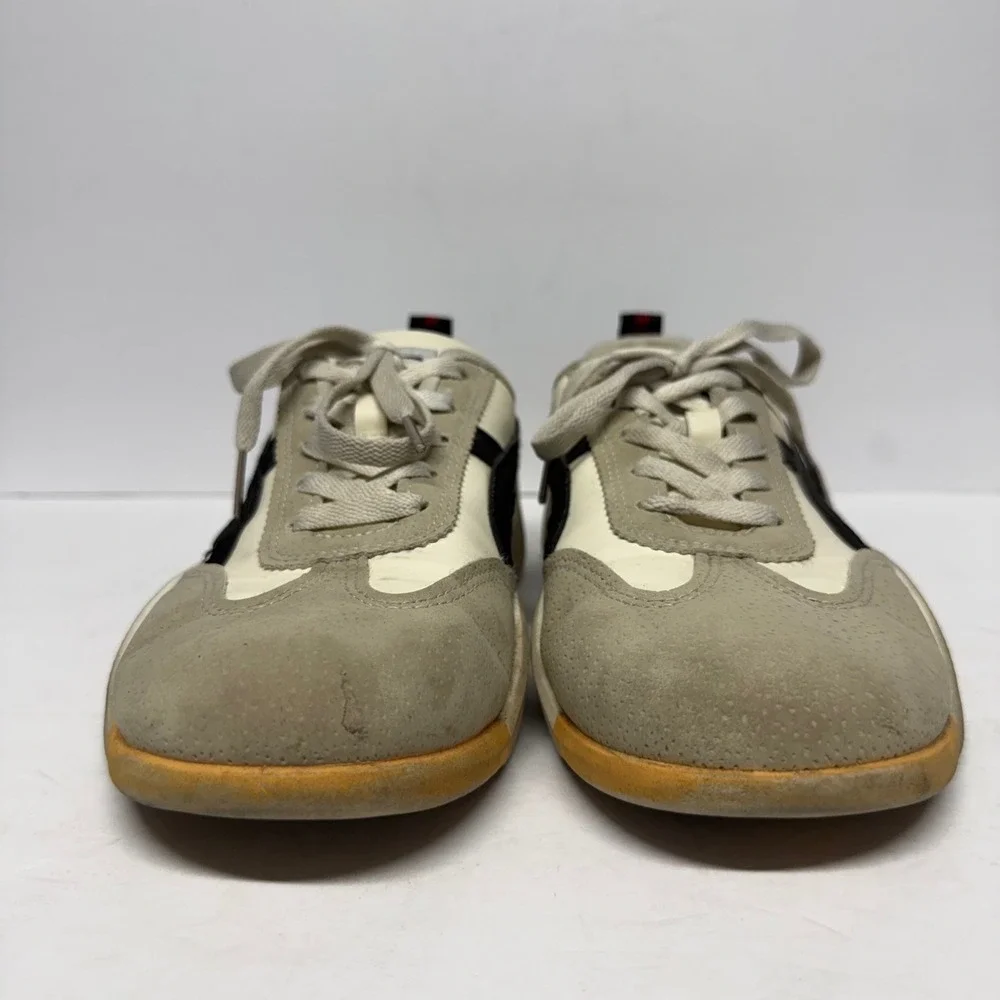 De Florance Cloudea Sneakers Cream Grey Black Suede Leather Low Top US 8 EU 38.5